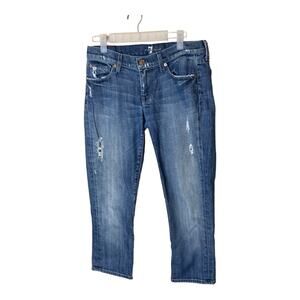 7 For All Mankind Cropped Straight Leg  Jeans Size 28‎